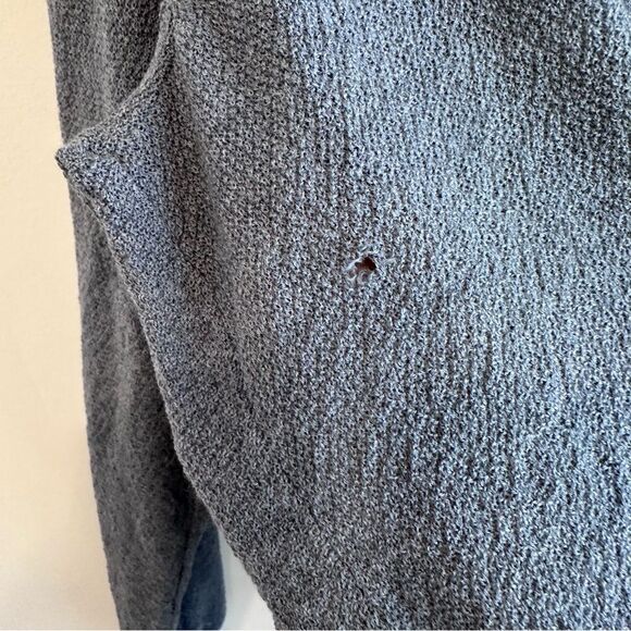 Eileen Fisher Woman Blue, Grey Lightweight Wool Open Waterfall Cardigan Size 1X - Picture 5 of 7